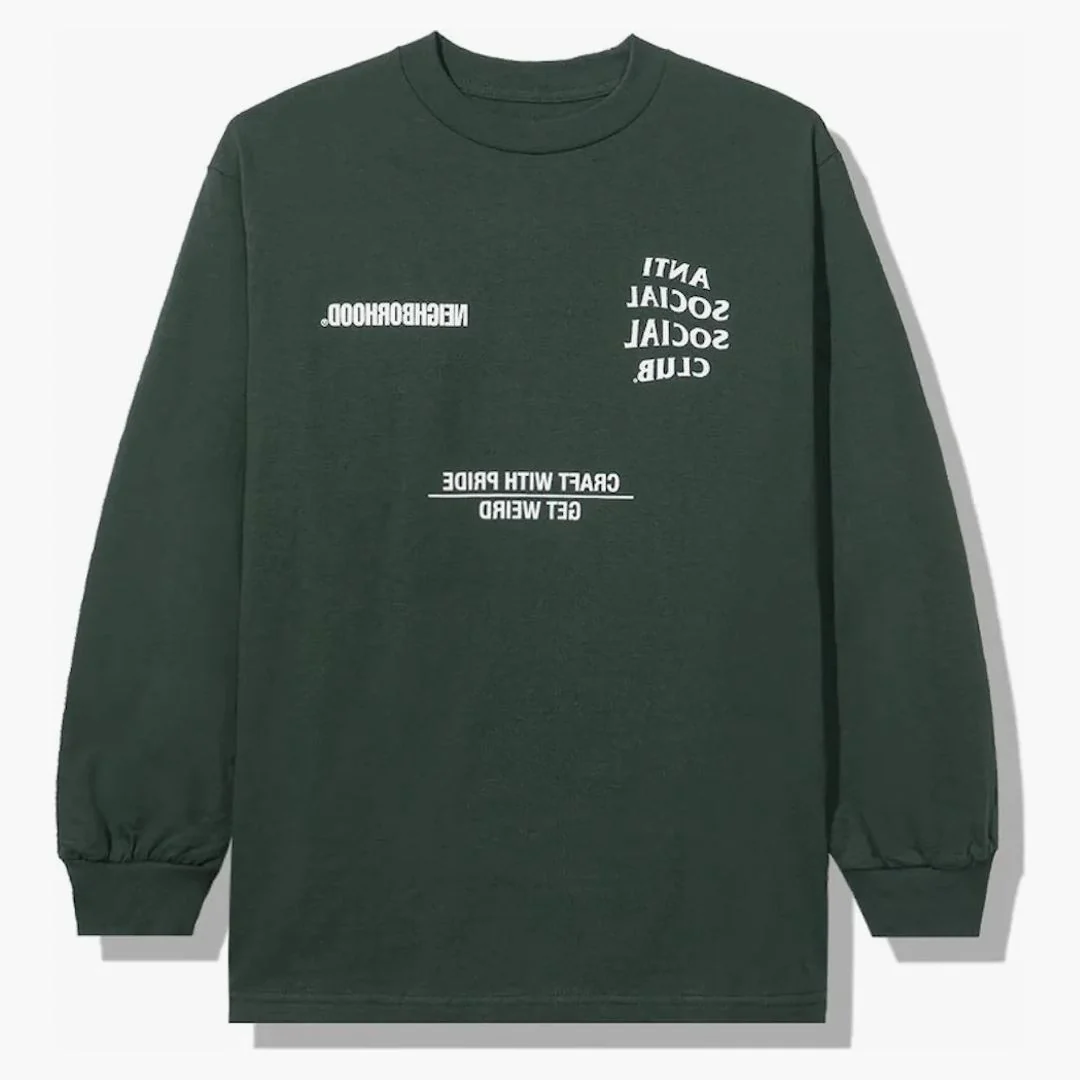 Anti Social Social Club X Neighborhood Aw05 Green Long Sleeve Tee Longsleeve Tee Green