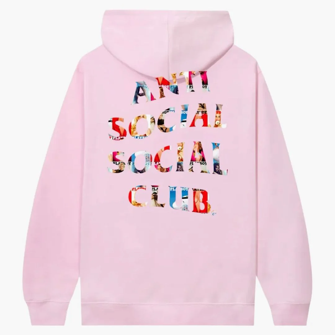 Anti Social Social Club X Playboy Of The Year Hoodie Light Pink - Image 2