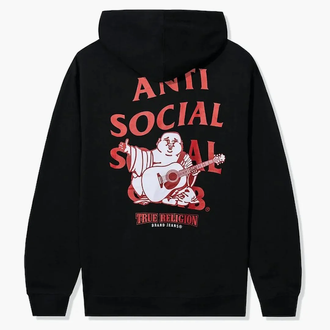 Anti Social Social Club X True Religion Anti-truth Premium Heavyweight Hoodie Black