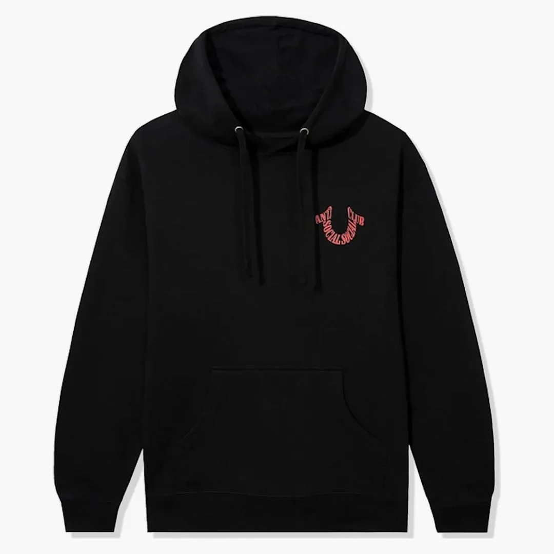 Anti Social Social Club X True Religion Anti-truth Premium Heavyweight Hoodie Black - Image 2