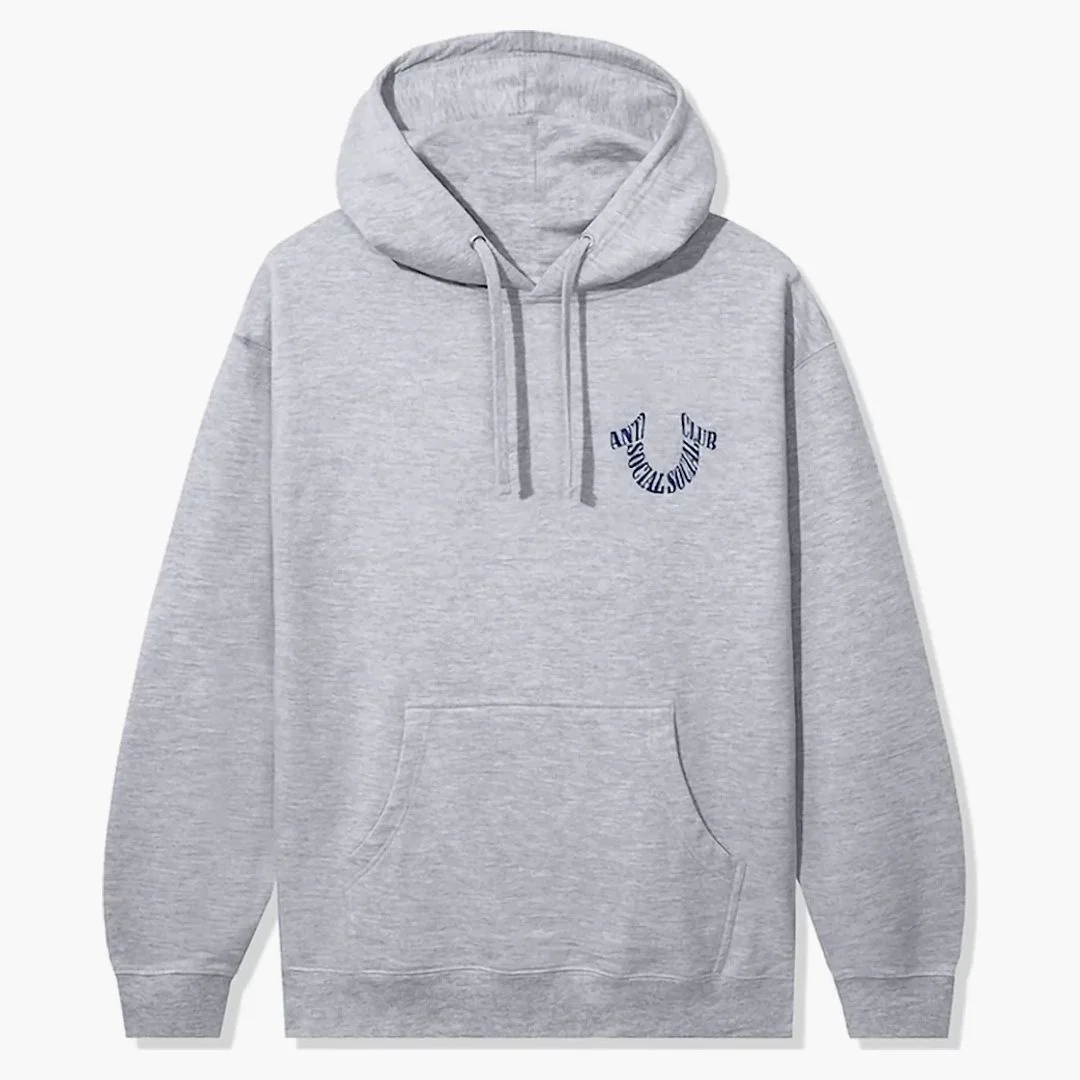 Anti Social Social Club X True Religion Anti-truth Premium Heavyweight Hoodie Grey - Image 2