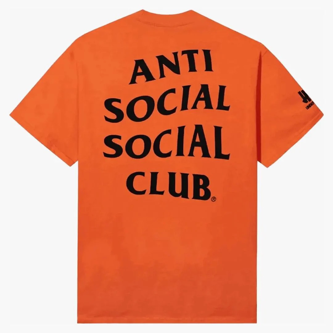 Anti Social Social Club X Undefeated Still Paranoid Tee Orange - Image 2