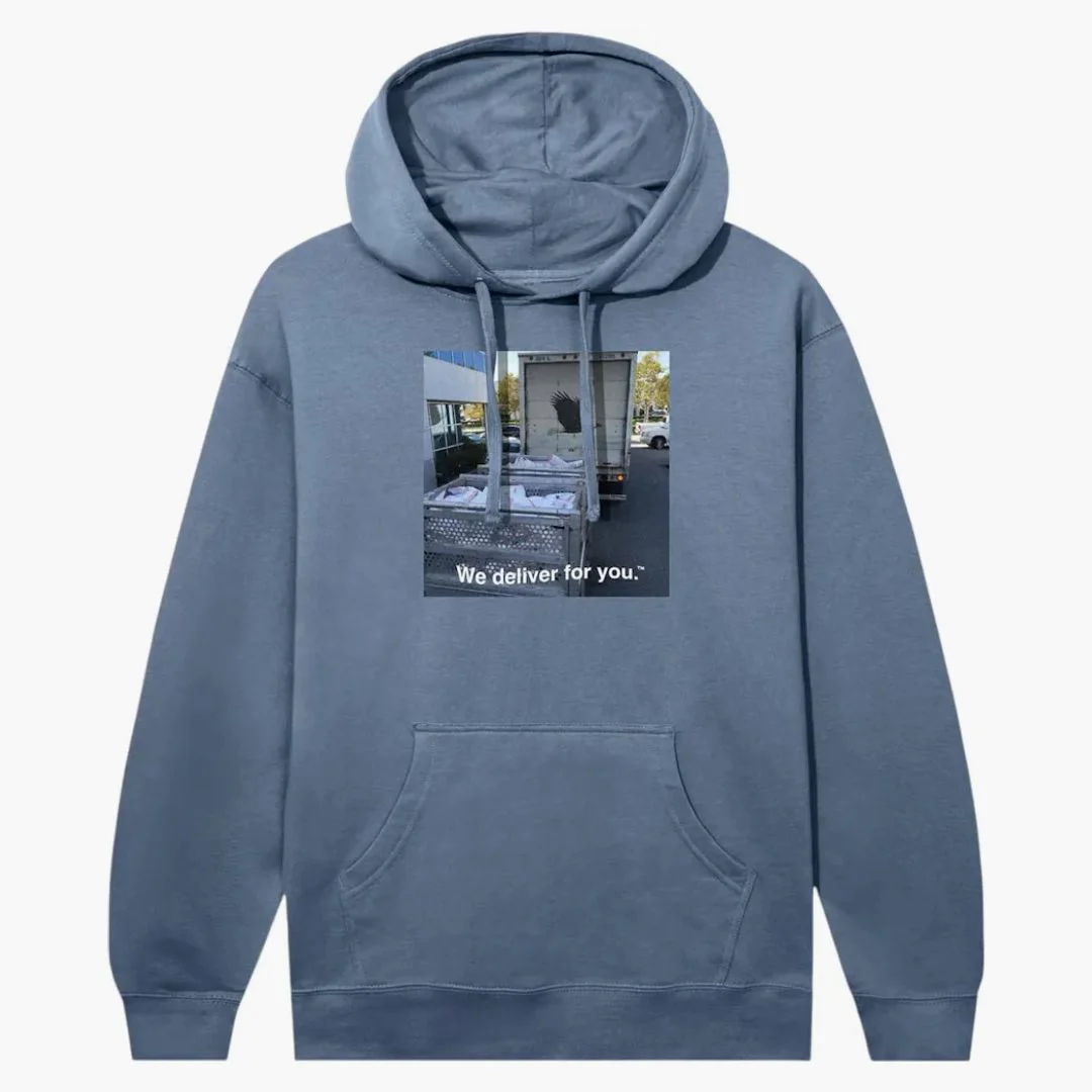 Anti Social Social Club X Usps Delivery Hoodie Storm Blue