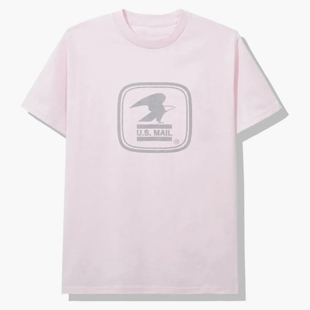 Anti Social Social Club X Usps Work Tee Pink