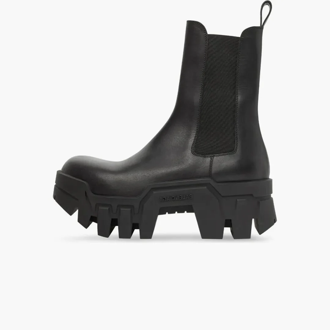 Balenciaga Chelsea Bulldozer 80mm Boots Black Matte Calkskin (men's)