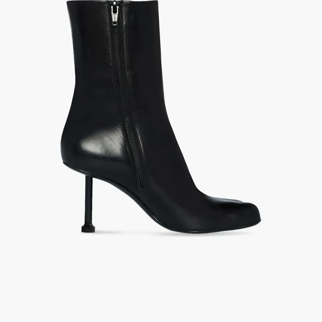 Balenciaga Fetish 80mm Bootie Black Sheepskin - Image 4
