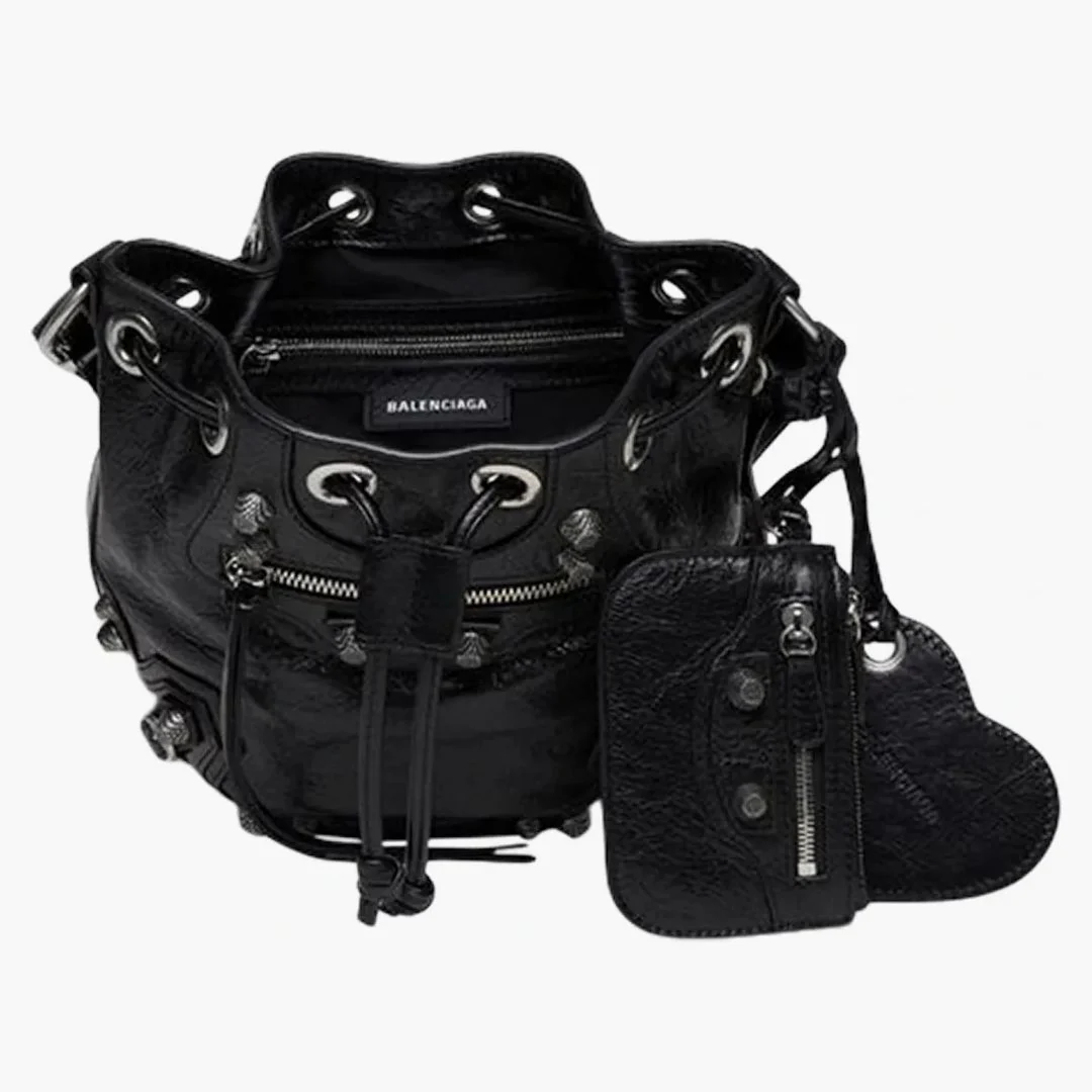 Balenciaga Le Cagole Bucket Bag Xs Black Arena - Image 3