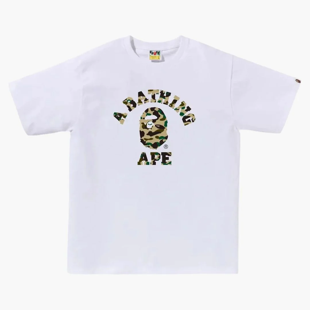 Bape 1st Camo College Tee Tee White/yellow