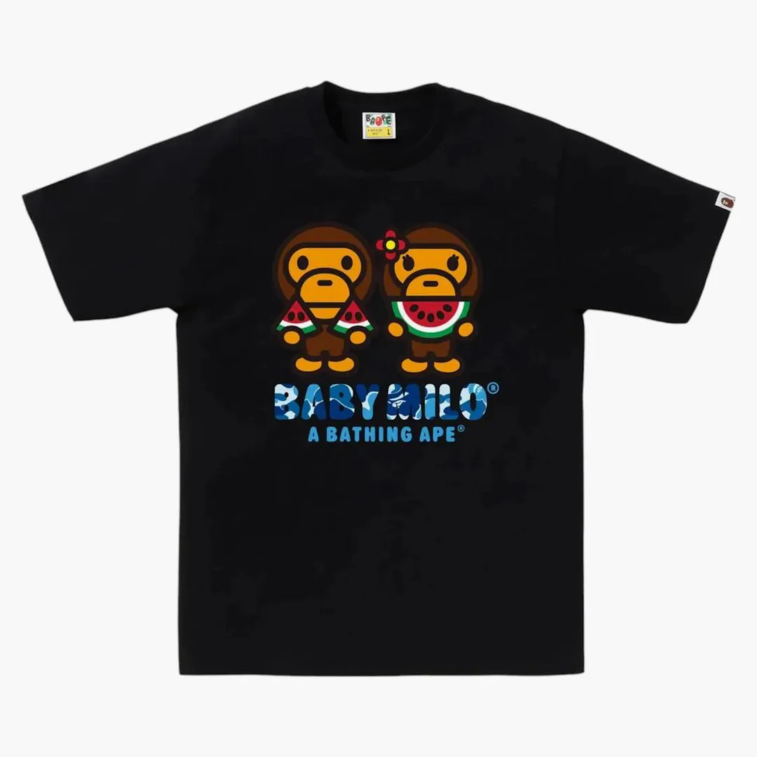 Bape Abc Camo Baby Milo Water Melon Summer Tee Black