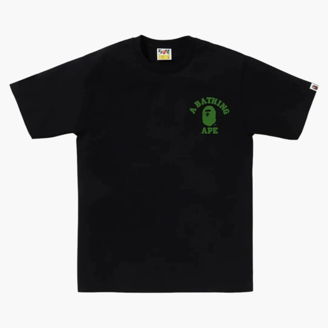Bape Abc Camo College Ats Tee Black/green