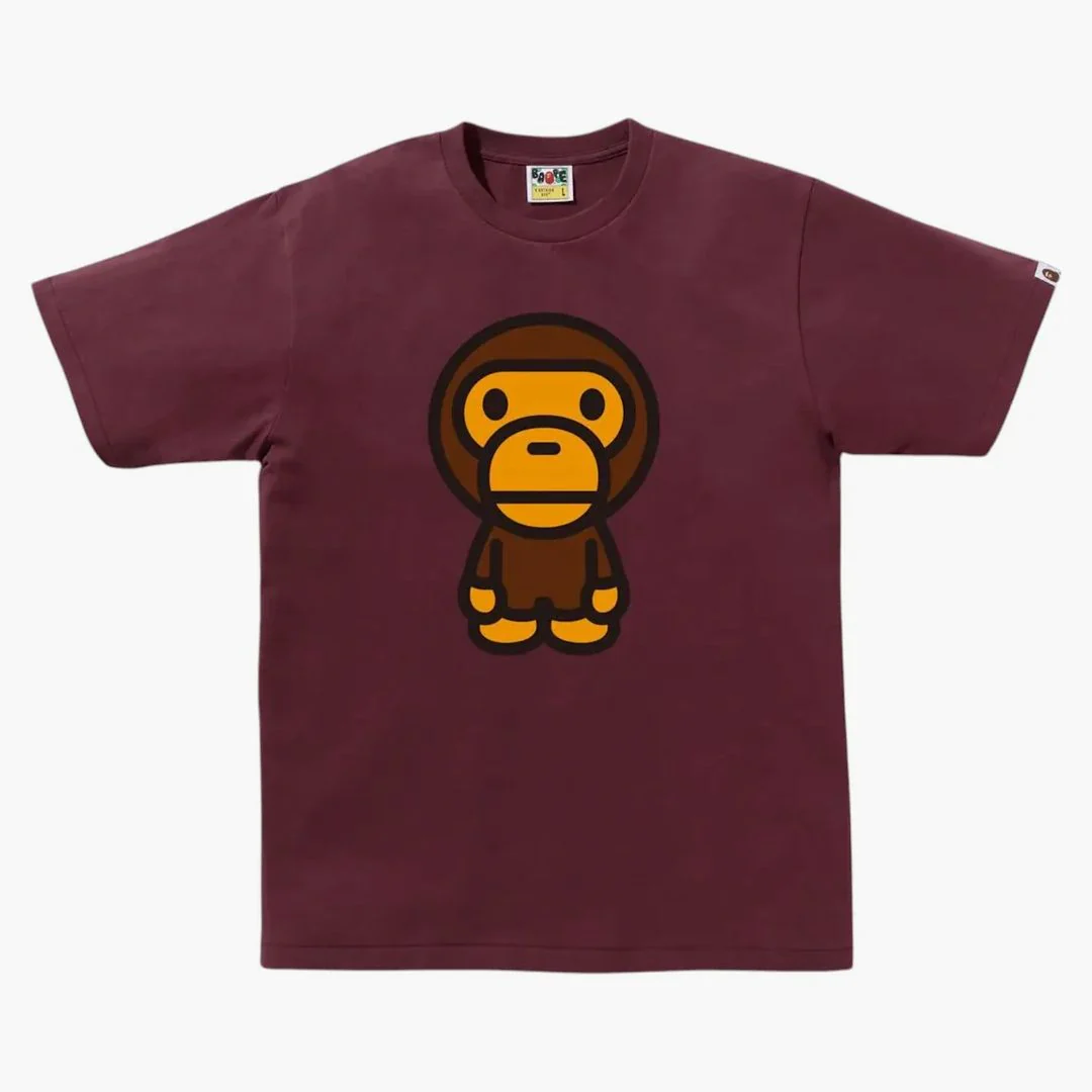 Bape Big Baby Milo Tee (ss25) Burgundy