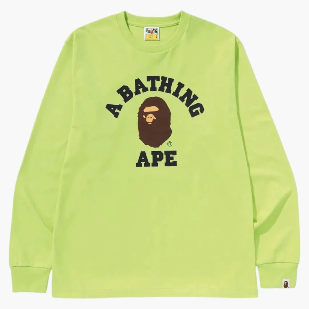 Bape College L/s Tee (ss25) Light Green