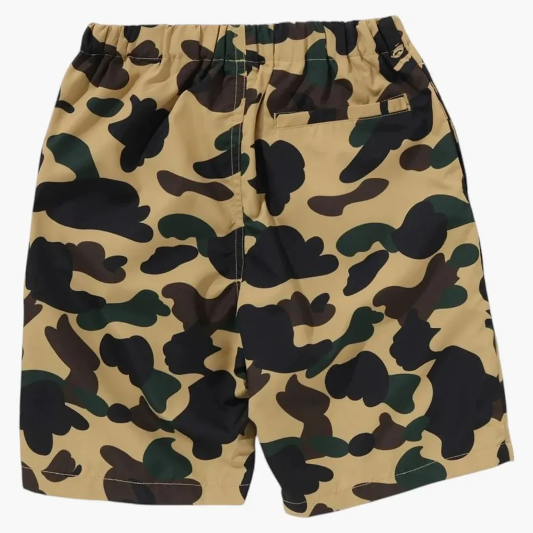 Bape Kids 1st Camo Shark Beach Shorts Yellow - Image 2