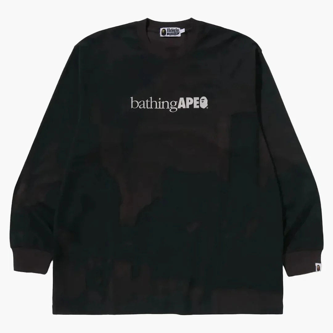 Bape Overprint Logo Relaxed Fit L/s Tee Black - Image 2