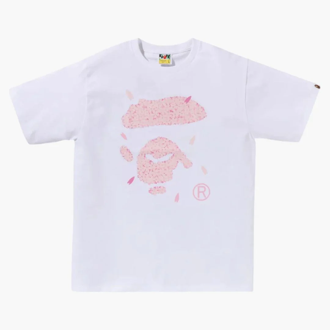 Bape Sakura Ape Face Tee White