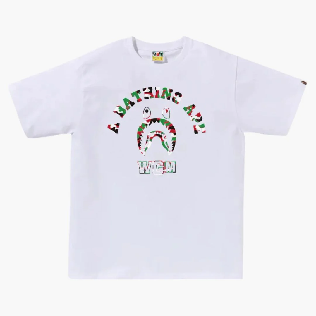 Bape Store Dubai Shark College Tee White