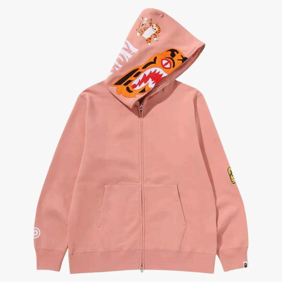 Bape Tiger Full Zip Hoodie (fw24) Pink - Image 2