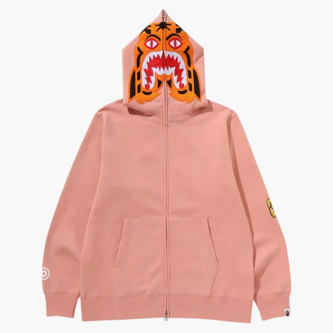 Bape Tiger Full Zip Hoodie (fw24) Pink - Image 3