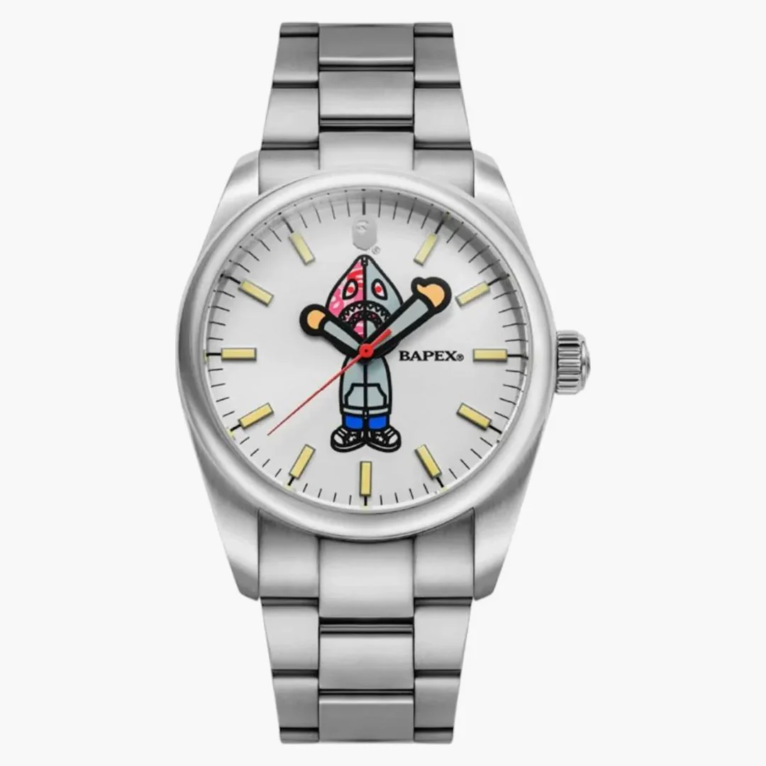 Bape Type 7 Bapex Shark Seijin Watch Silver