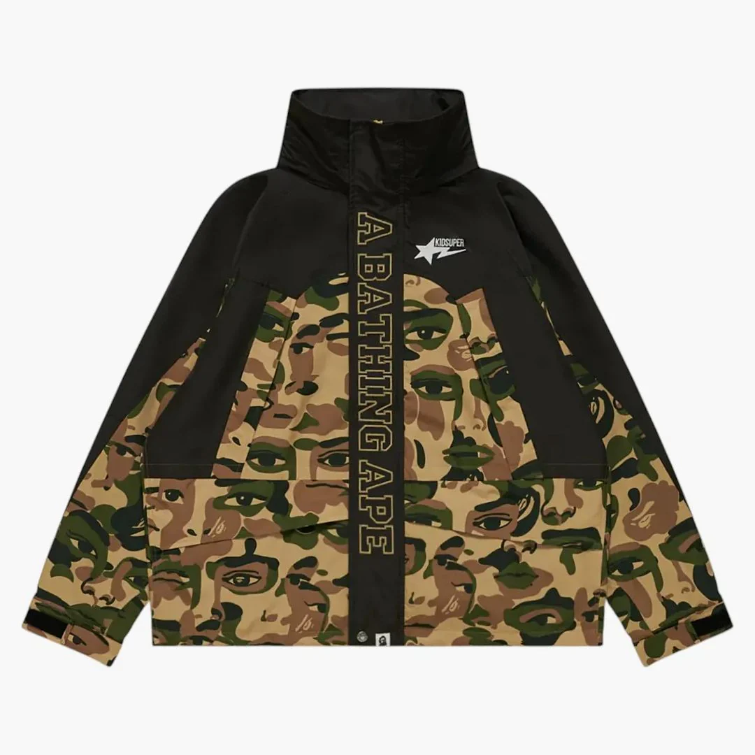 Bape X Kidsuper Camo Snowboard Jacket Green