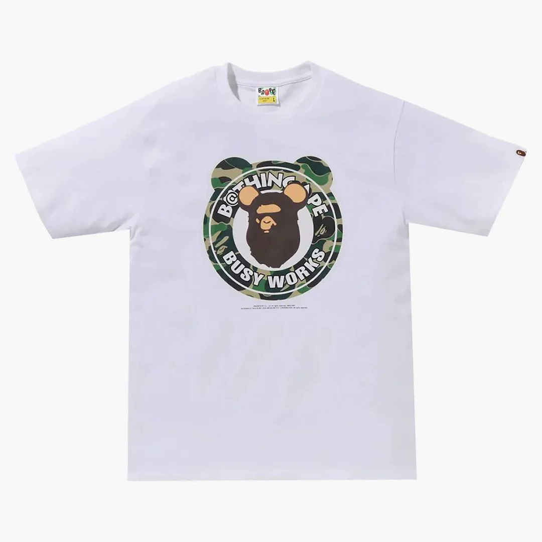 Bape X Medicom Toy Abc Camo Bear Milo Tee White - Image 2