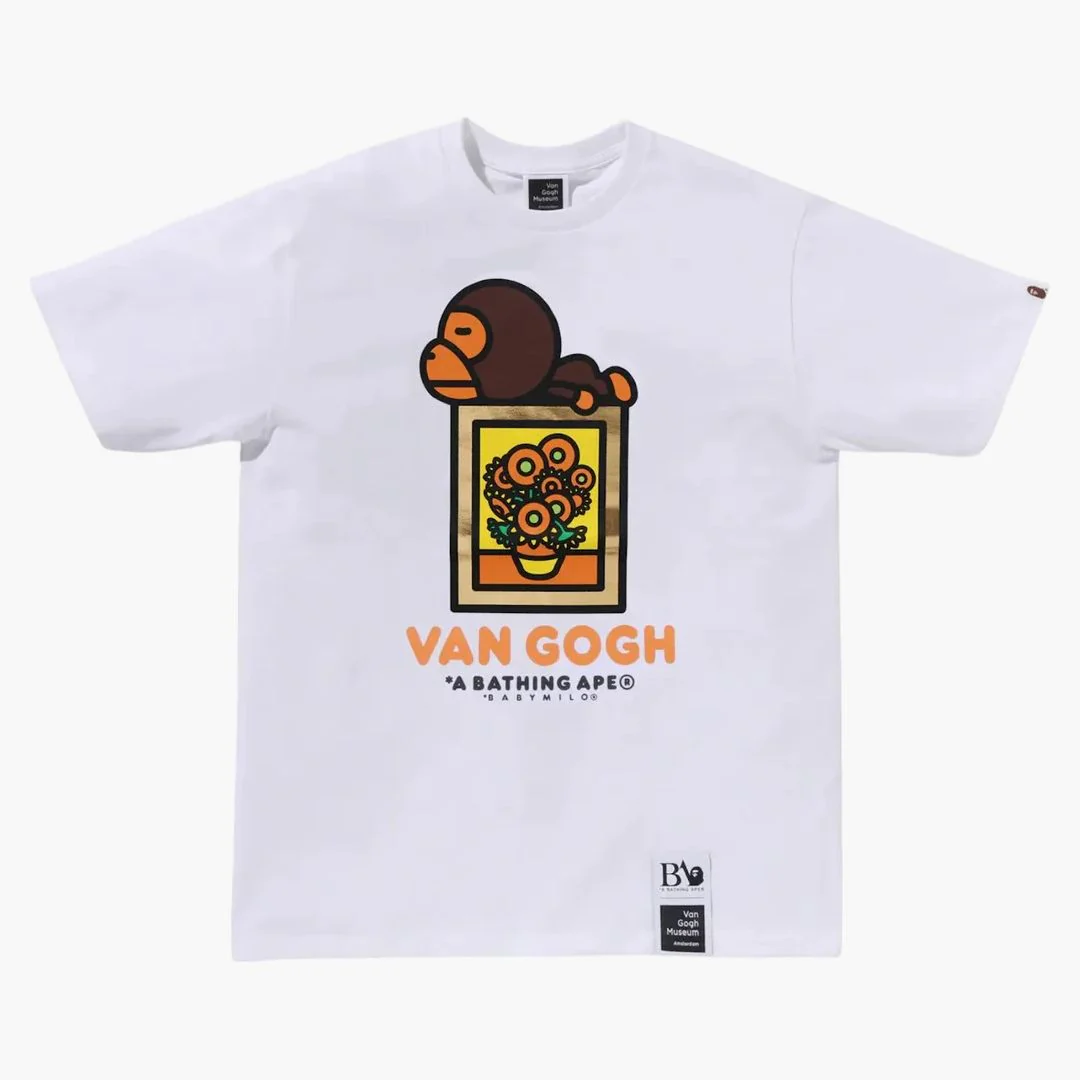 Bape X Van Gogh Museum Baby Milo Tee White