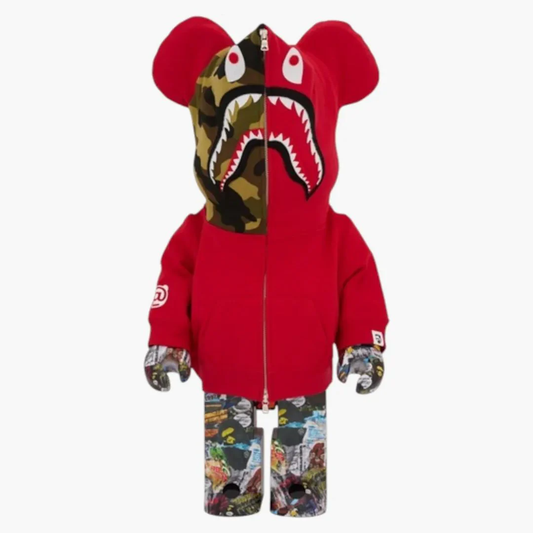 Bearbrick Bape(r) Legacy Camo Shark 1000% Red