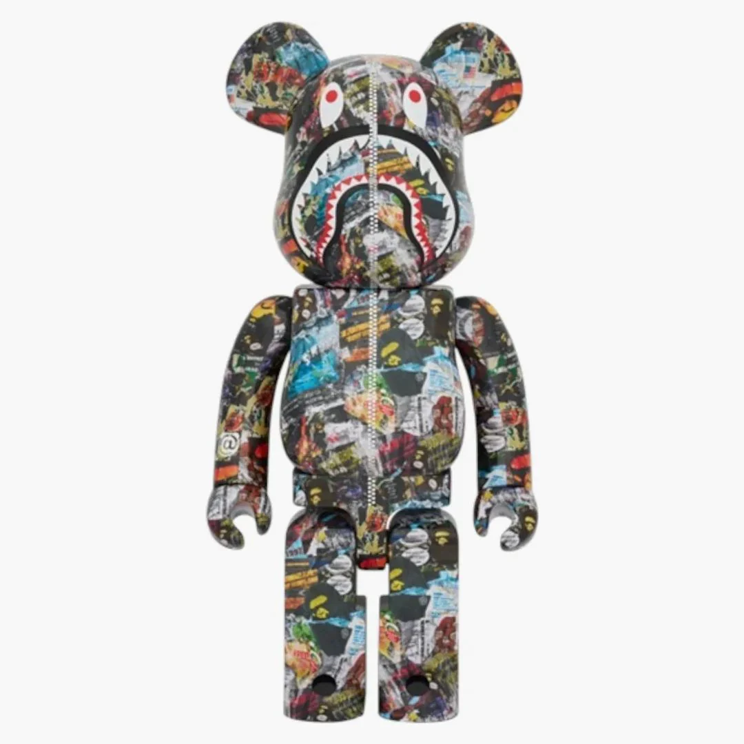 Bearbrick Bape(r) Legacy Camo Shark 1000% Red - Image 2