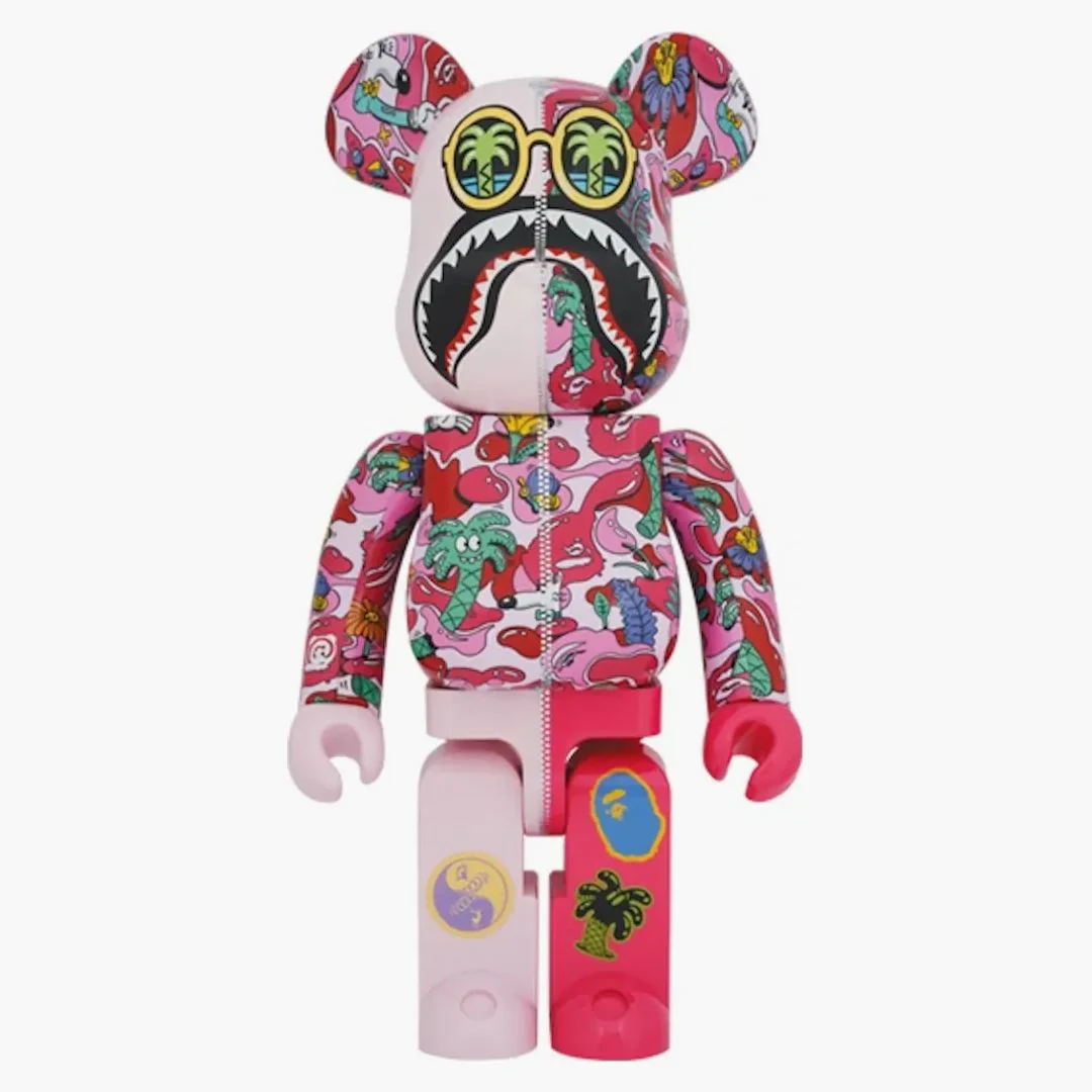 Bearbrick X Steven Harrington X Bape Shark 1000% Pink Camo - Image 2