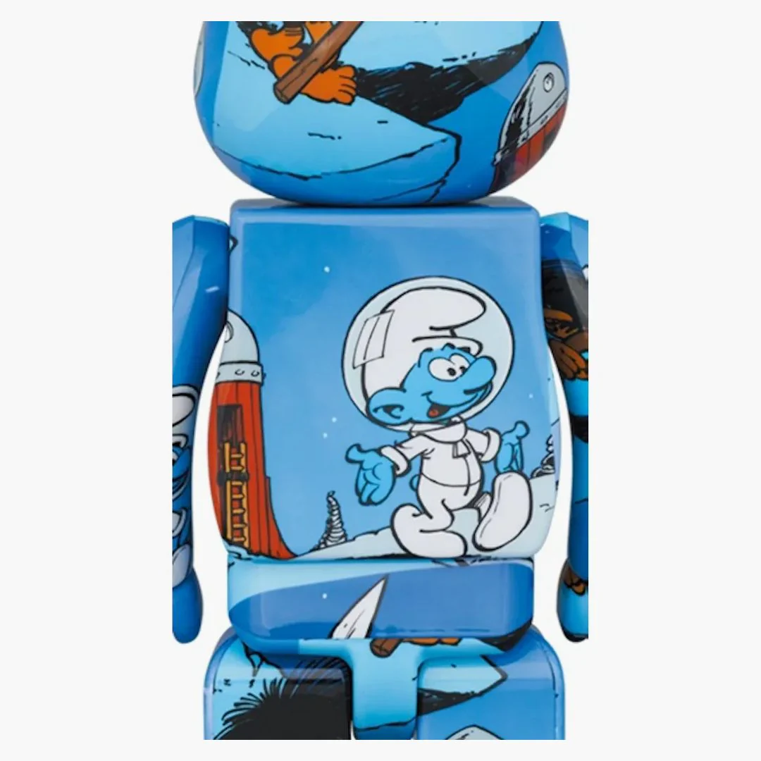 Bearbrick X The Smurfs (the Astrosmurf) 100% & 400% Set Blue - Image 3