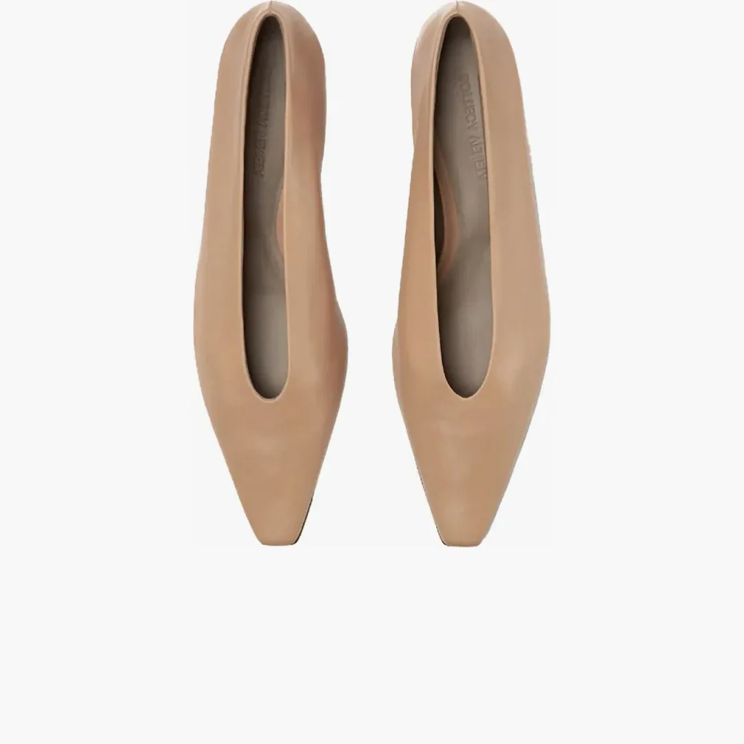 Bottega Veneta Almond Leather Ballet Flat Beige (women's) - Image 2