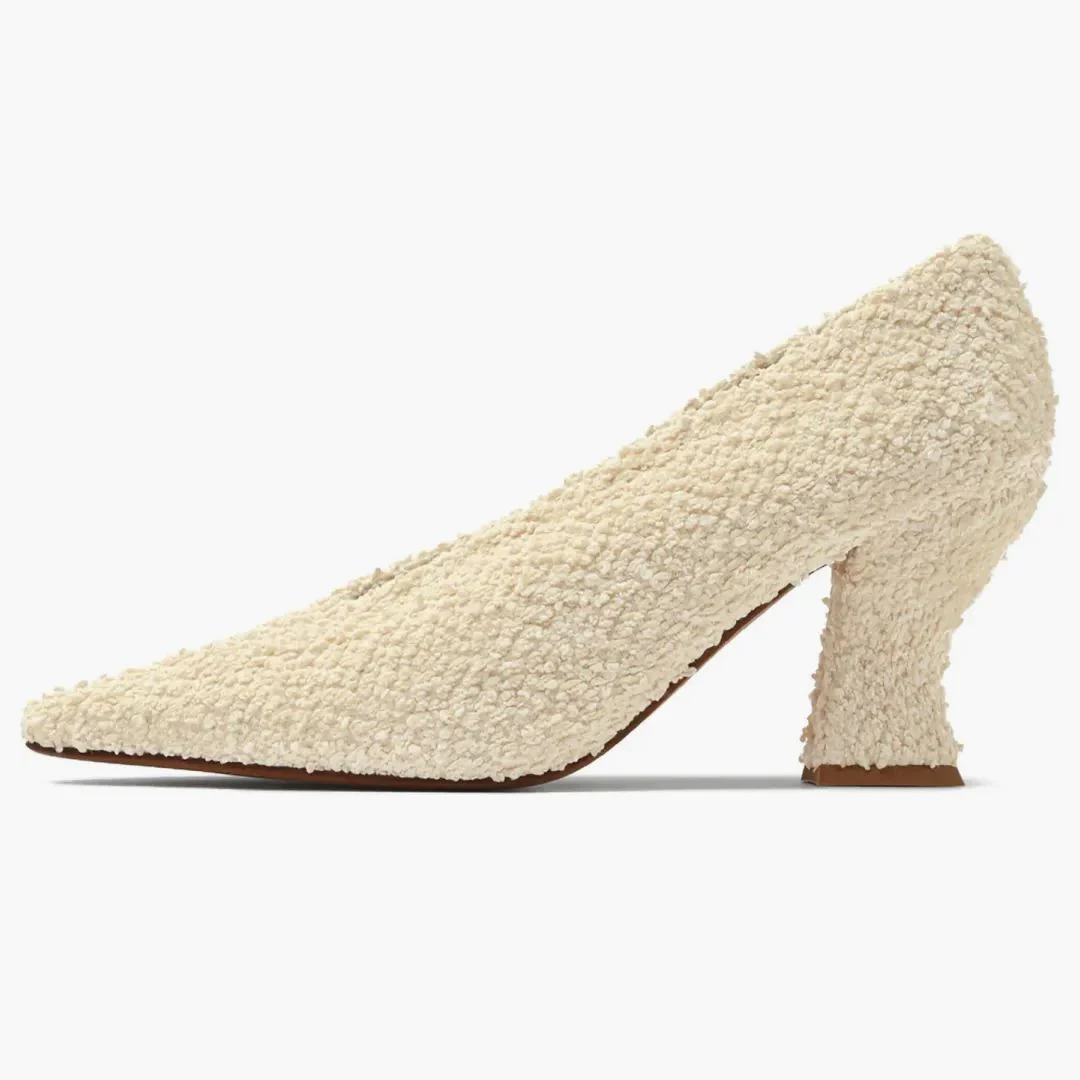 Bottega Veneta Bouclé Almond Pump 75 Off White (women's) - Image 2