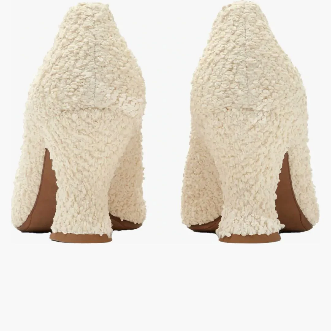 Bottega Veneta Bouclé Almond Pump 75 Off White (women's) - Image 3