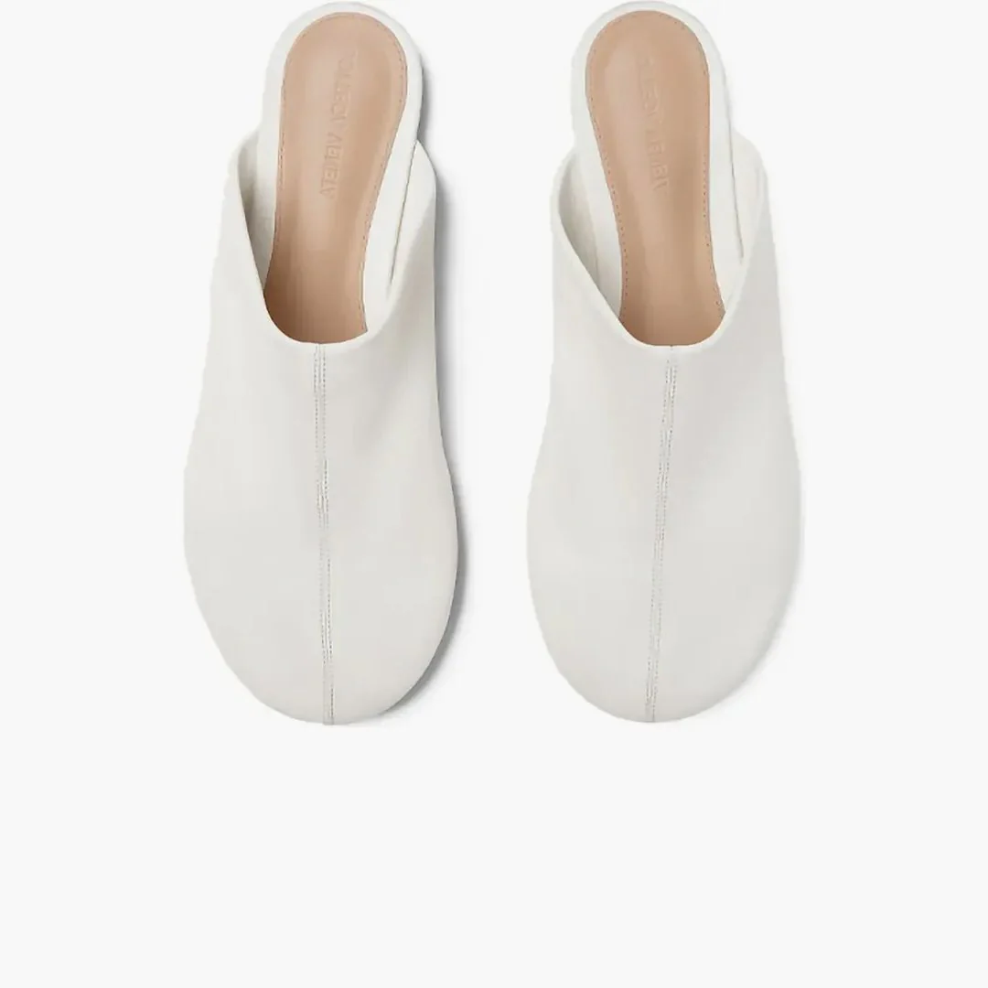 Bottega Veneta Dot Sock Leather Mules White (women's)