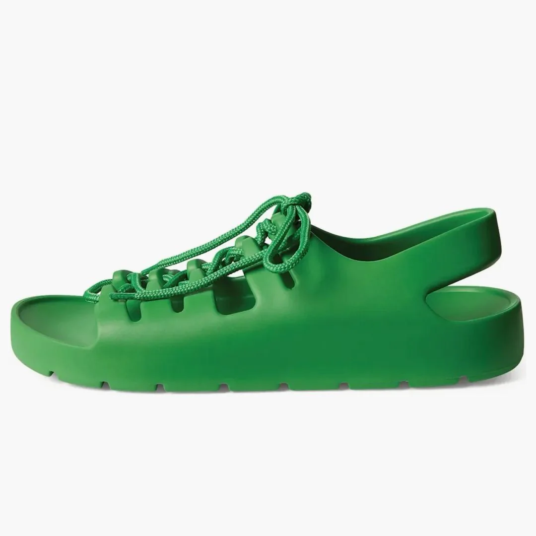 Bottega Veneta Jelly Lace Up Sandal Green (women's)