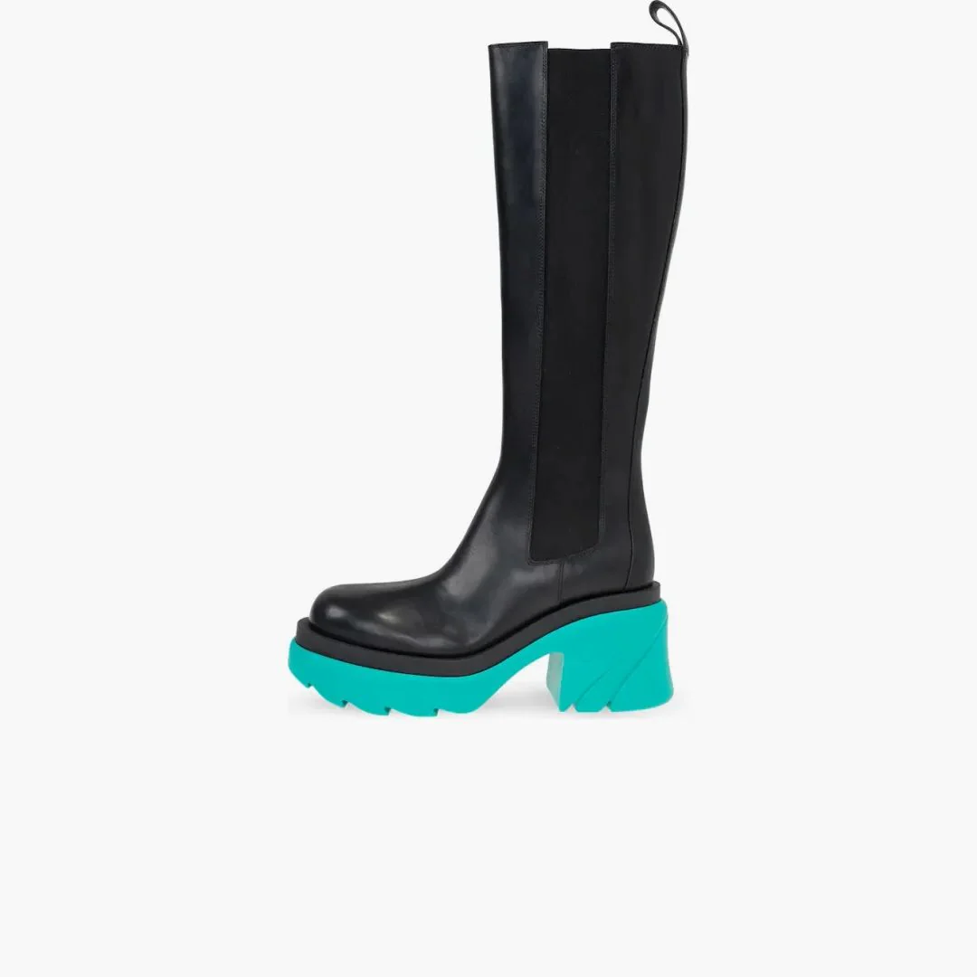 Bottega Veneta Leather Heel Boot Black Water (women's)