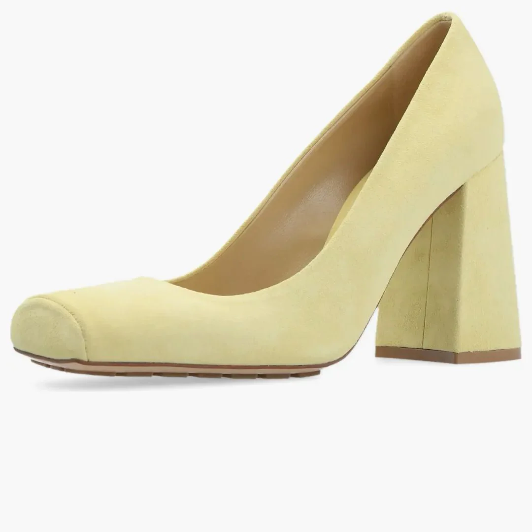 Bottega Veneta Pump Tower Suede Leather Light Yellow (women's) - Image 2
