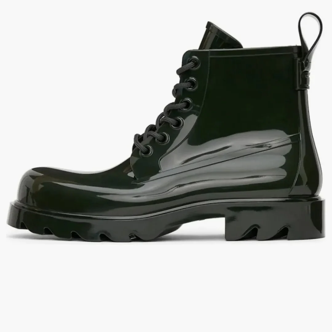 Bottega Veneta Stride Lace Up Ankle Boot Dark Green