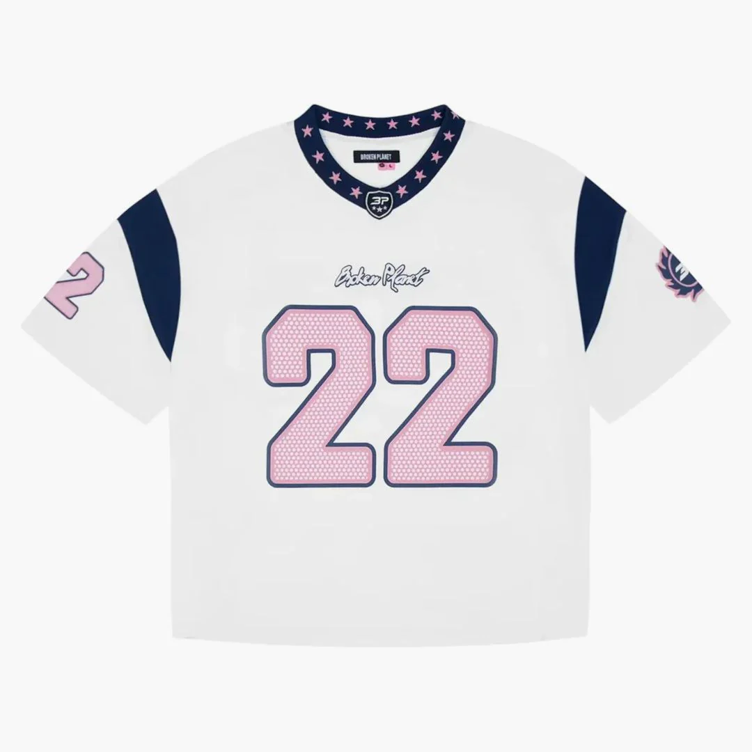 Broken Planet Market All Star Jersey White/blue/pink