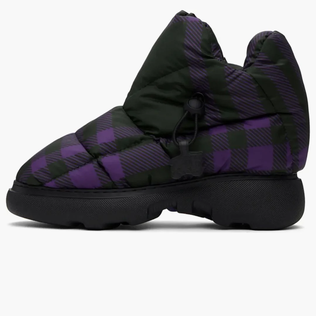 Burberry Check Pillow Boot Black Purple