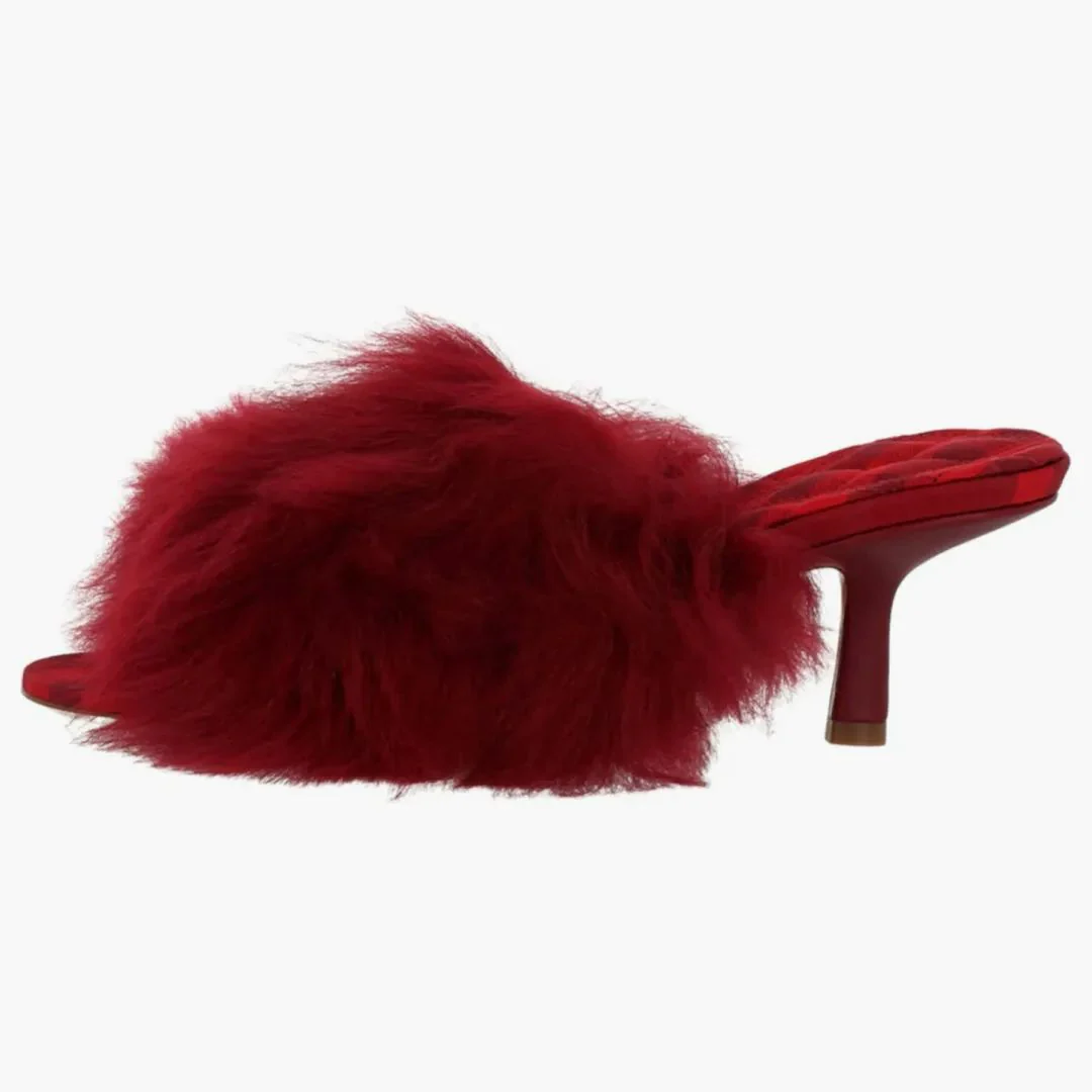 Burberry Jackie Shearling Mules Berry (women's)