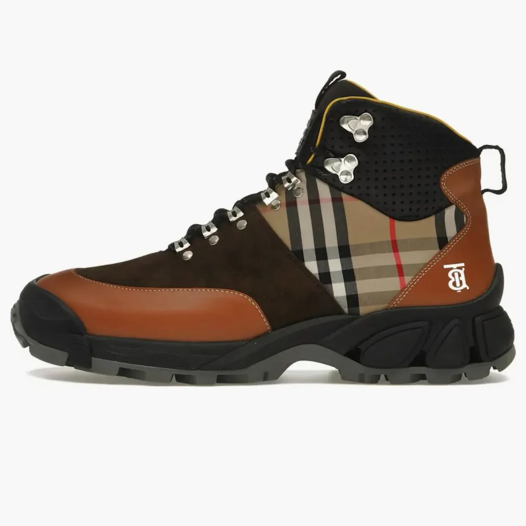 Burberry Vintage Check Tor Boots Beige Brown Black (women's)