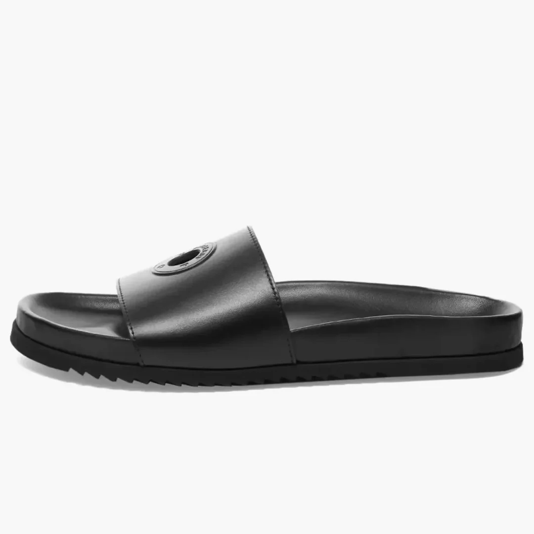 Burberry X Pop Trading Company Melroy Leather Slide Black - Image 2