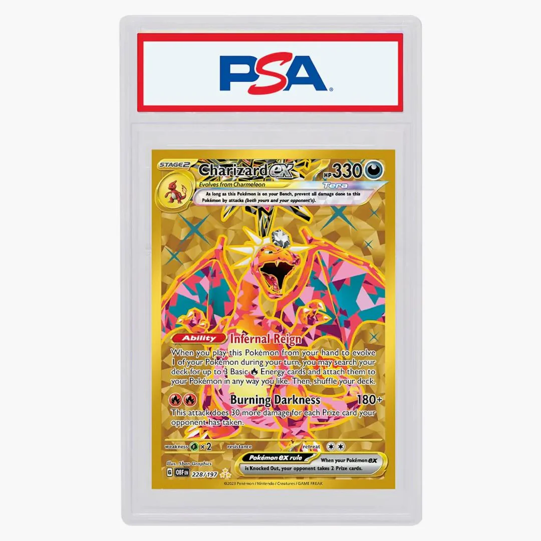Charizard Ex 2023 Pokémon Scarlet & Violet Obsidian Flames Hyper Rare #228/197 (psa Or Bgs Graded)