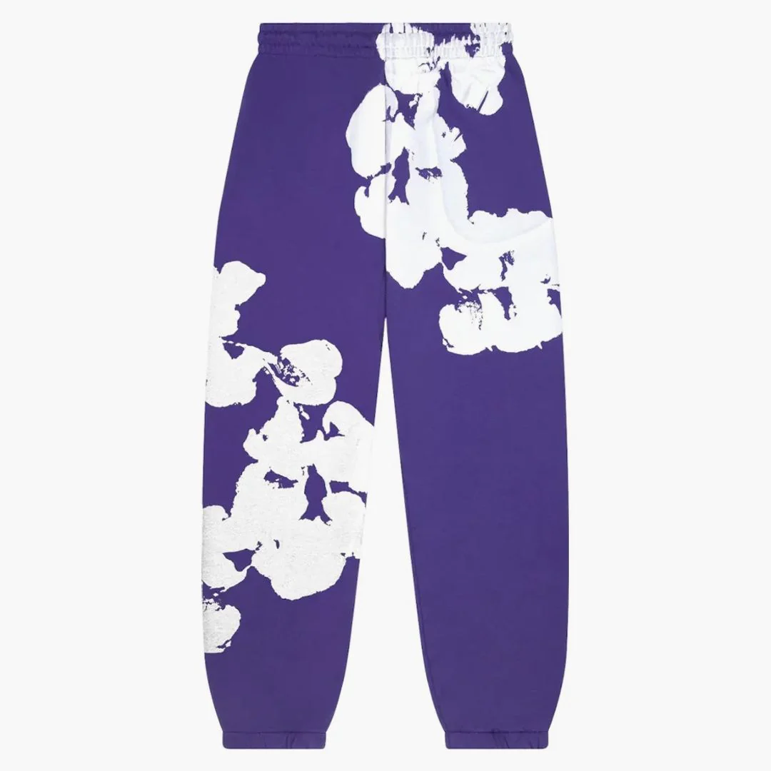 Denim Tears Big Cotton Wreath Sweatpants Purple - Image 2