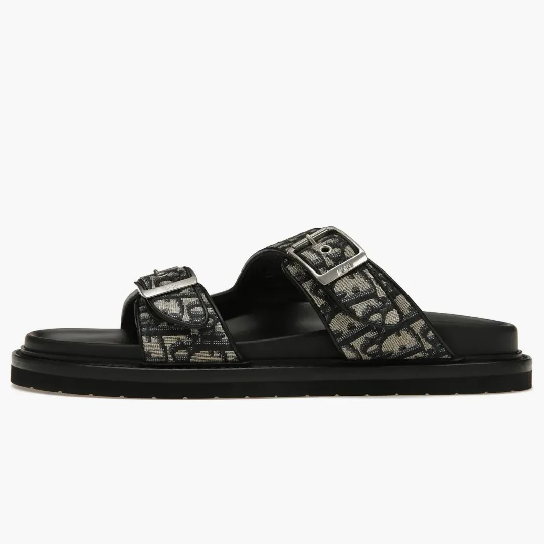 Dior Aqua Sandal Beige Black Dior Oblique Jacquard