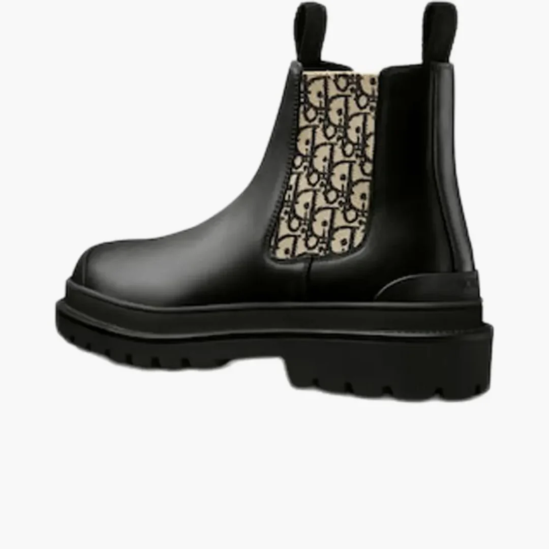 Dior Explorer Chelsea Boot Black Beige Black Dior Oblique Motif - Image 4