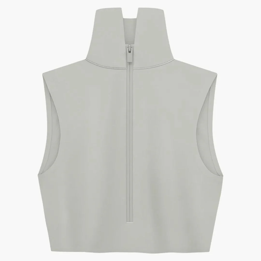 Fear Of God Athletics Womens High Neck Crop Top Sesame - Image 2
