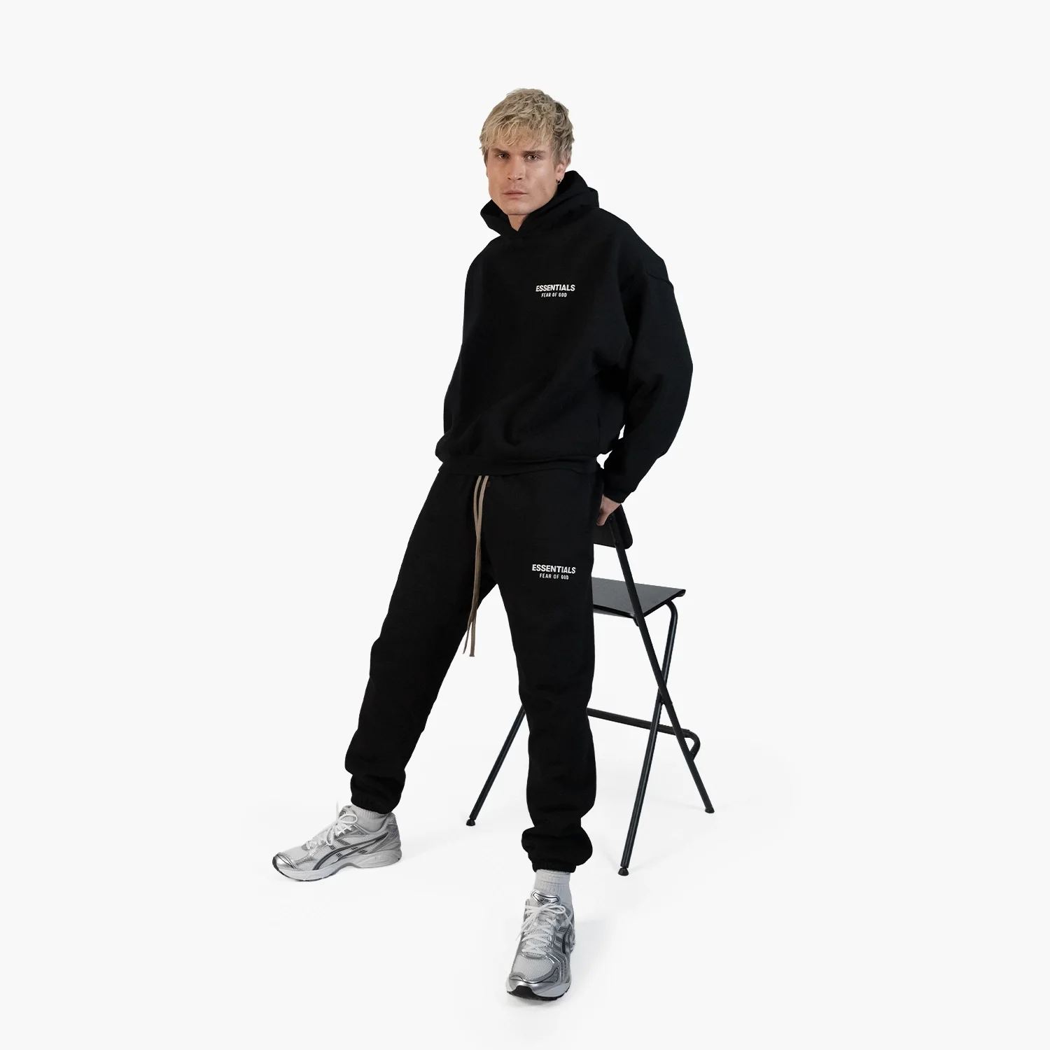 Fear Of God Essentials Fleece Hoodie (FW24) Black - Image 8