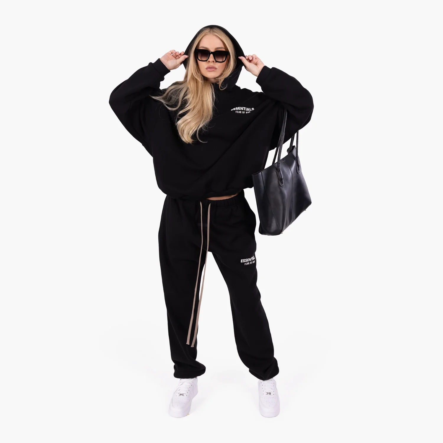 Fear Of God Essentials Fleece Hoodie (FW24) Black - Image 10